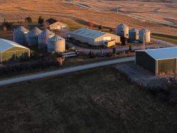Aerial photo of farm and farmland 