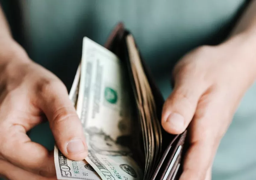 Wallet full of money.