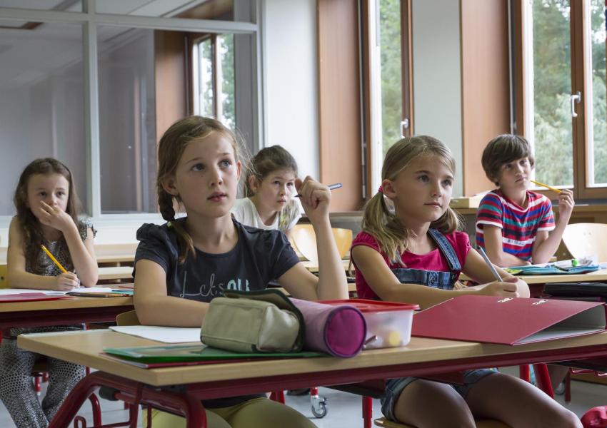 Kids in a classroom.