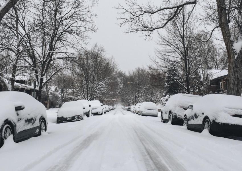 Snowy weather.